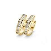 New Bling 9NB-0098 Earrings silver/zirconia 18 x 3 mm gold colored