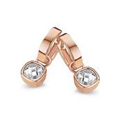 New Bling 9NB-0109 Earrings with pendant silver/zirconia 8 mm rose colored