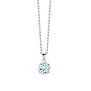 New Bling 9NB-0018 Necklace with round pendant silver/zirconia blue 45 cm