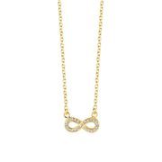 New Bling 9NB-0170 Necklace with infinity pendant silver-zirconia gold colored 45 cm