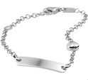 House Collection Engraving Bracelet Silver Heart Plate 4 mm 9 - 11 cm