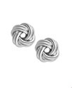 TFT Ear Studs Button Silver Rhodium Plated Shiny 7 mm x 7 mm