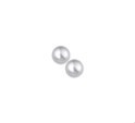 TFT Ear Studs Pearl Silver Rhodium Plated Shiny 8 mm