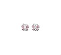 TFT Ear Studs Butterfly Silver Rhodium Plated Shiny 7 mm x 8 mm