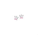 TFT Ear Studs Crown Silver Rhodium Plated Shiny 6 mm x 6 mm