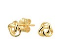 TFT Ear Studs Button Yellow Gold Shiny 5 mm x 5 mm