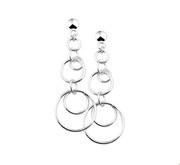 TFT Earrings Silver Rhodium Plated Shiny