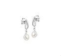 TFT Earrings Pearl And Zirconia Silver Rhodium Plated Shiny