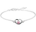 Home Collection Bracelet Silver Heart And Zirconia 13 - 15 cm