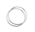 TFT Hoops Round Tube Silver Rhodium Plated Shiny 1.5 mm x 32 mm