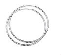 TFT Earring Round Tube Diamond Plated Silver Rhodium Plated Diamond Plated 1.5 mm x 42 mm