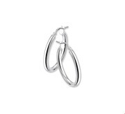TFT Hoops Round Tube Silver Rhodium Plated Shiny 2.5 mm x 20 mm
