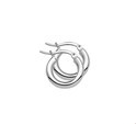 TFT Hoops Round Tube Silver Rhodium Plated Shiny 3 mm x 16 mm