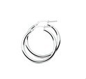 TFT Hoops Round Tube Silver Rhodium Plated Shiny 2.5 mm x 25 mm