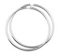 TFT Hoops Round Tube Silver Rhodium Plated Shiny 2 mm x 48 mm