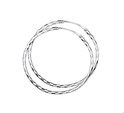 TFT Earring Round Tube Diamond Plated Silver Rhodium Plated Diamond Plated 1.5 mm x 36 mm