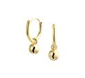 TFT Creoles With Pendants Balls Yellow Gold Shiny 1.3 mm x 11 mm
