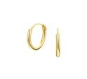 TFT Hoop Earrings Round Tube Yellow Gold Shiny 1.3 mm x 11 mm