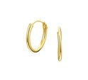 TFT Hoop Earrings Round Tube Yellow Gold Shiny 1.3 mm x 13 mm