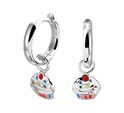 TFT Earrings Cupcake Silver Rhodium Plated Shiny