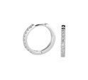 TFT Hoop Earrings With Hinge 0.15ct (2x0.075ct) G SI White Gold Shiny