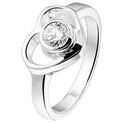 Home Collection Ring Heart And Zirconia Silver