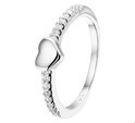 Home Collection Ring Heart Zirconia Silver Rhodium Plated