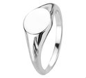 House Collection Engraving Ring Silver Rhodium Plated