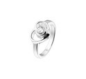 Home Collection Ring Heart And Zirconia Silver Rhodium Plated