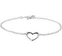 House Collection Anklet Heart 2.1 Mm 24 + 2 Cm Silver Rhodium Plated