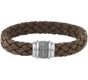 House collection Bracelet Steel Light Brown Leather 12 mm 21 cm