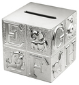 Zilverstad A6016260 Money box Cube ABC silver plated lacquered 75 x 75 x 75 mm