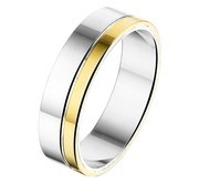 House Collection Ring AL762 - 6 Mm - Without Stone Gold With Silver