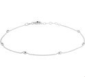 House Collection Anklet Balls 1.0 Mm 24 + 2 Cm Silver Rhodium Plated