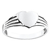Home Collection Engraving Ring Heart Solid Silver