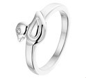 Home Collection Ring Duck Zirconia Silver Rhodium Plated