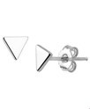 TFT Ear Studs Triangle Silver Rhodium Plated Shiny 5.5 mm x 5.5 mm