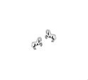 TFT Ear Studs Horse Silver Rhodium Plated Shiny 8.5 mm x 7 mm
