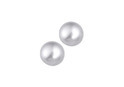 TFT Ear Studs Pearl Silver Rhodium Plated Shiny 4.0 mm