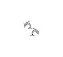 TFT Ear Studs Dolphin Silver Rhodium Plated Shiny 9 mm x 8 mm
