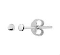 TFT Ear Studs Round Silver Rhodium Plated Shiny