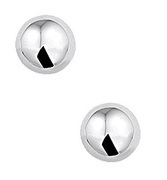 TFT Ear Studs Ball Silver Shiny 6 mm x 6 mm