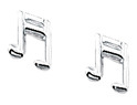 TFT Ear Studs Music Note Silver Shiny 6mm x 5mm