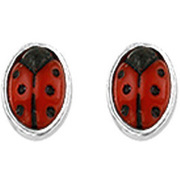 TFT Ear Studs Ladybug Silver Shiny 4 mm x 3 mm