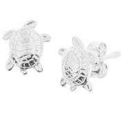 TFT Ear Studs Tortoise Silver Shiny 8.5 mm x 7.5 mm