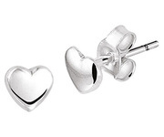 TFT Ear Studs Heart Silver Shiny 5.5 mm x 5.5 mm