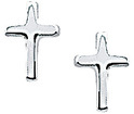 TFT Ear Studs Cross Silver Shiny 7.5 mm x 5 mm