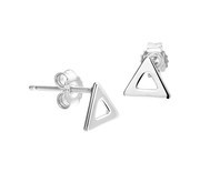 TFT Ear Studs Triangle Silver Rhodium Plated Shiny 6 mm x 7 mm