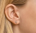 TFT Ear Studs Cross Silver Rhodium Plated Shiny 7.5 mm x 5 mm