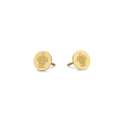 CO88 Collection Sense 8CE 70090 Steel Ear Studs - Tortoiseshell 7 mm - Gold colored